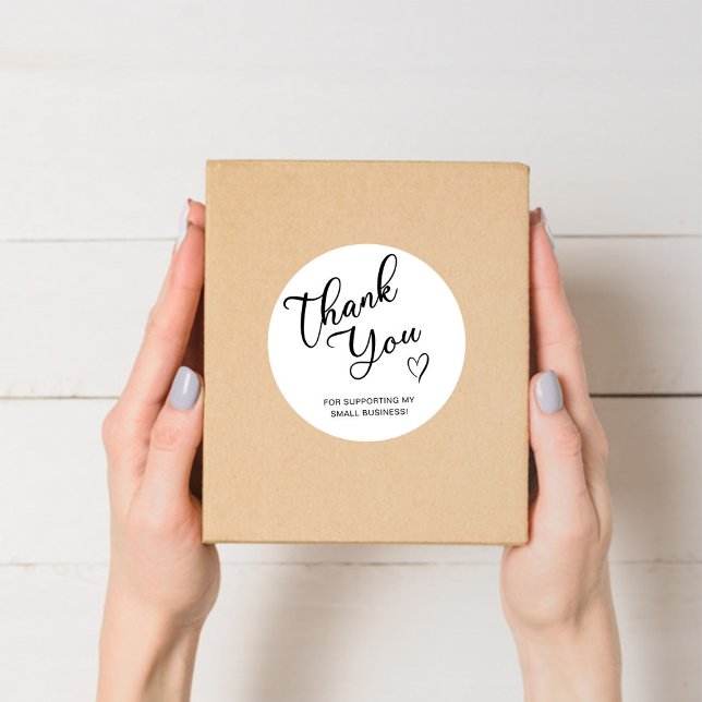 Pegatina Redonda Gracias Script Heart Small Business (Subido por el creador)