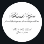 Pegatina Redonda Gracias Script Simple<br><div class="desc">Gracias Script Simple</div>