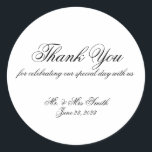 Pegatina Redonda Gracias Script Simple<br><div class="desc">Gracias Script Simple</div>