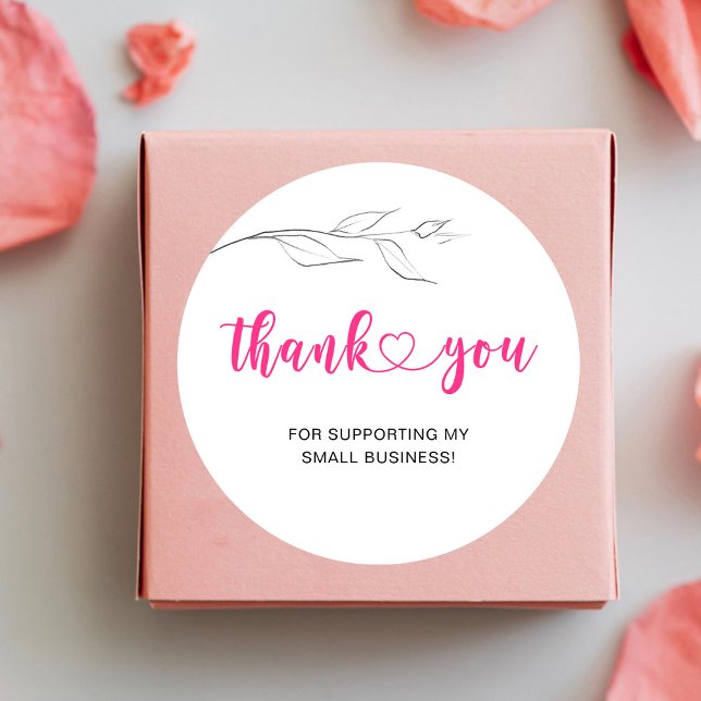 Pegatina Redonda Gracias Script Small Business (Subido por el creador)