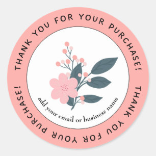 Pegatina Redonda Gracias Simple Por Su Compra