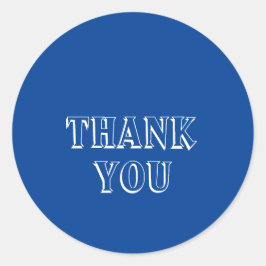 Pegatina Redonda Gracias, Simple Typography Navy Blue