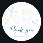 Pegatina Redonda Gracias Sitio Web Profesional Science Business<br><div class="desc">Sencillo y elegante agradecimiento científico pegatina por su empresa de negocios. Genial ir con tus órdenes. Diseñado por Patricia Alvarez.</div>
