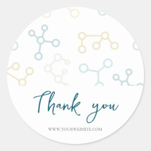 Pegatina Redonda Gracias Sitio Web Profesional Science Business