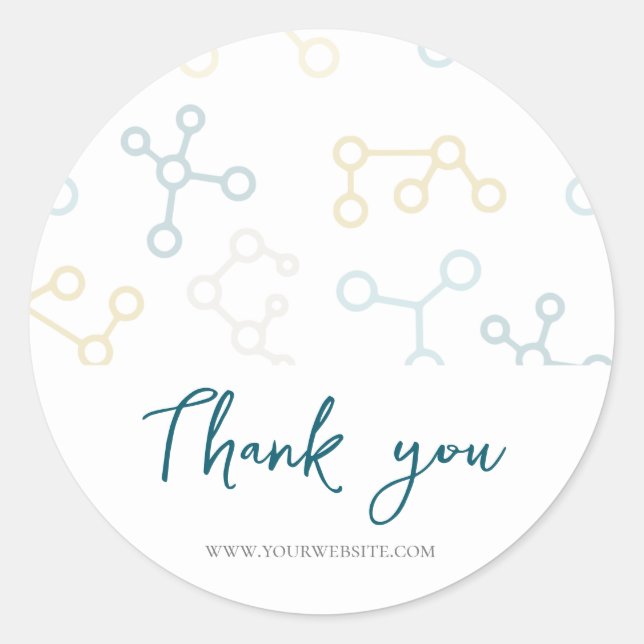 Pegatina Redonda Gracias Sitio Web Profesional Science Business (Anverso)