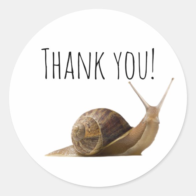 Pegatina Redonda Gracias Snail (Anverso)