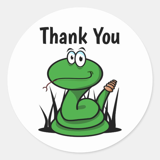 Pegatina Redonda Gracias Snake Classic (Anverso)