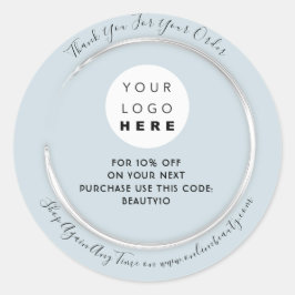 Pegatina Redonda Gracias Solicitar el código de descuento del logot