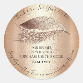 Pegatina Redonda Gracias Solicitar Maquillaje De Lash De Código De 