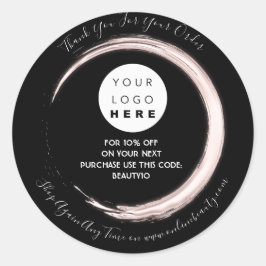 Pegatina Redonda Gracias Solicitud Personalizado Nombre Descuento N