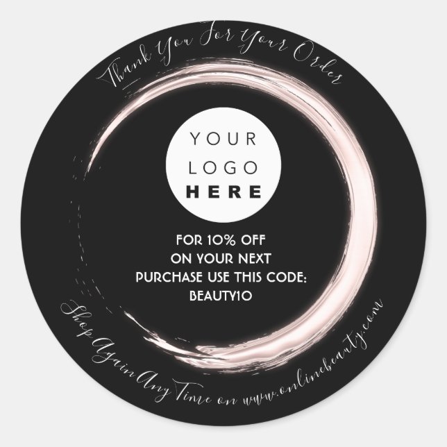 Pegatina Redonda Gracias Solicitud Personalizado Nombre Descuento N (Anverso)