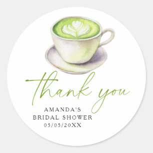 Pegatina Redonda Gracias Té Matcha Despedida de soltera