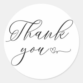 Pegatina Redonda Gracias Typography Black Text