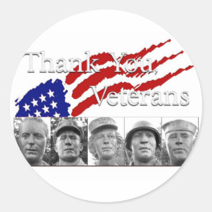 Pegatina Redonda Gracias Veteranos