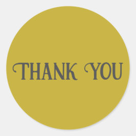 Pegatina Redonda Gracias Vintage Gold Solid Color Plain