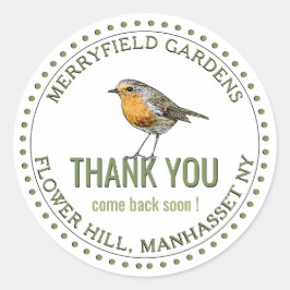 Pegatina Redonda Gracias Vuelve Pronto