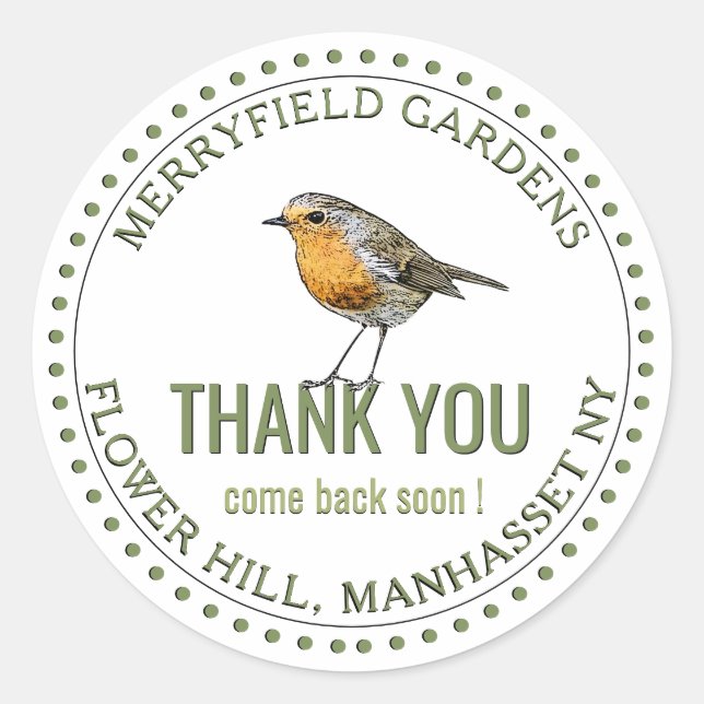 Pegatina Redonda Gracias Vuelve Pronto (Anverso)