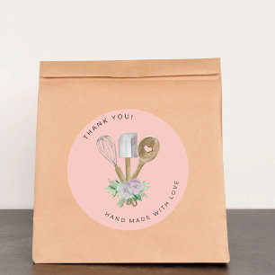 Pegatina Redonda Gracias Watercolor Bakery 