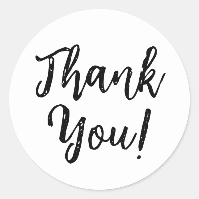 Pegatina Redonda Gracias White (Anverso)