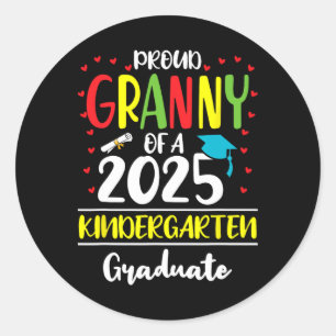 Pegatina Redonda Graciosa Abuela De Un Cl De Kindergarten Gr 2025