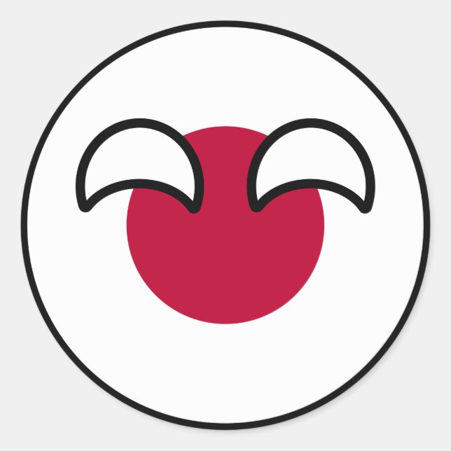 Pegatina Redonda Graciosa Bandera de Baloncesto Geeky Japón (Anverso)