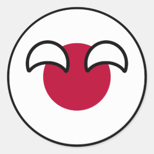 Pegatina Redonda Graciosa bandera de la nación japonesa