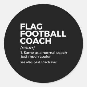 Pegatina Redonda Graciosa Bandera Entrenador De Fútbol Definición M