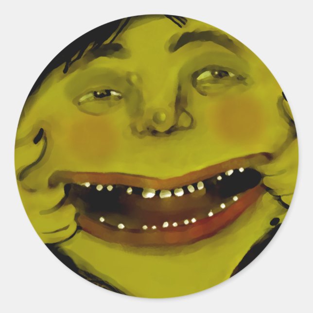 Pegatina Redonda Graciosa Bruja de Halloween (Anverso)