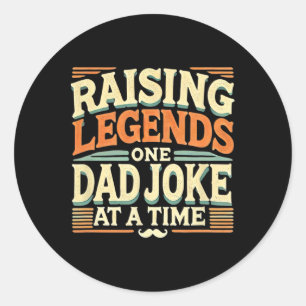 Pegatina Redonda Graciosa Camisa De Chiste De Papá De Niños Hombres
