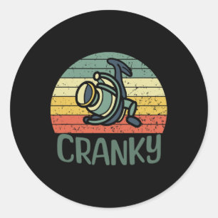 Pegatina Redonda Graciosa Camisa De Pescador De Pun Para Pescadores