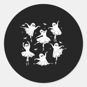 Pegatina Redonda Graciosa Camisa Fantasma De Halloween Para La Pelo