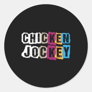 Pegatina Redonda Graciosa camiseta Meme Chicken Jockey.png