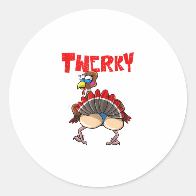 Pegatina Redonda Graciosa danza Twerky con amor twerk bailando grac (Anverso)