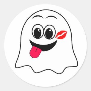 Pegatina Redonda ¡Graciosa emoji Fantasma!