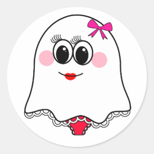 Pegatina Redonda ¡Graciosa emoji Fantasma!