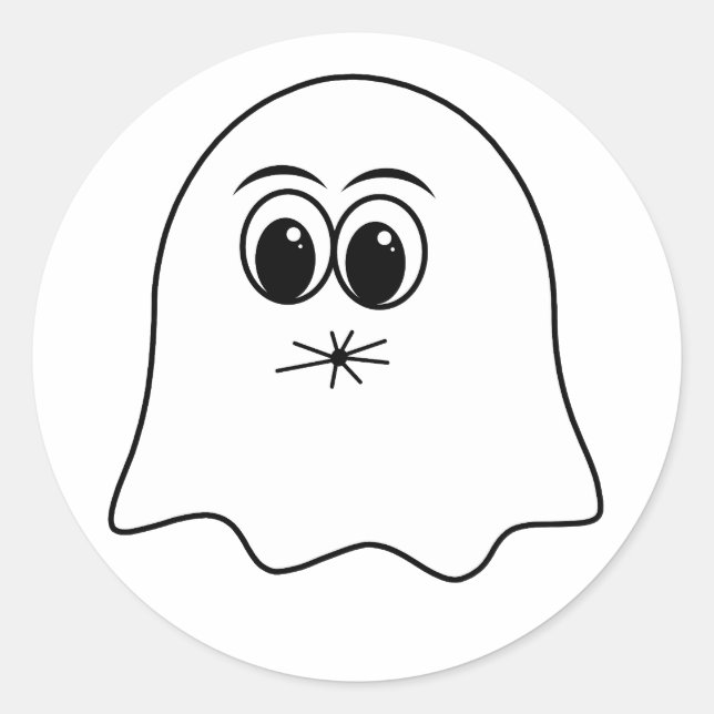 Pegatina Redonda ¡Graciosa emoji Fantasma! (Anverso)