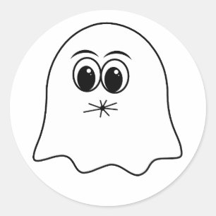 Pegatina Redonda ¡Graciosa emoji Fantasma!