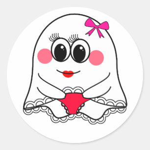Pegatina Redonda ¡Graciosa emoji Fantasma!
