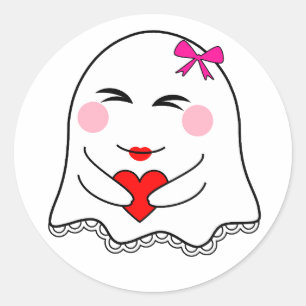 Pegatina Redonda ¡Graciosa emoji Fantasma!