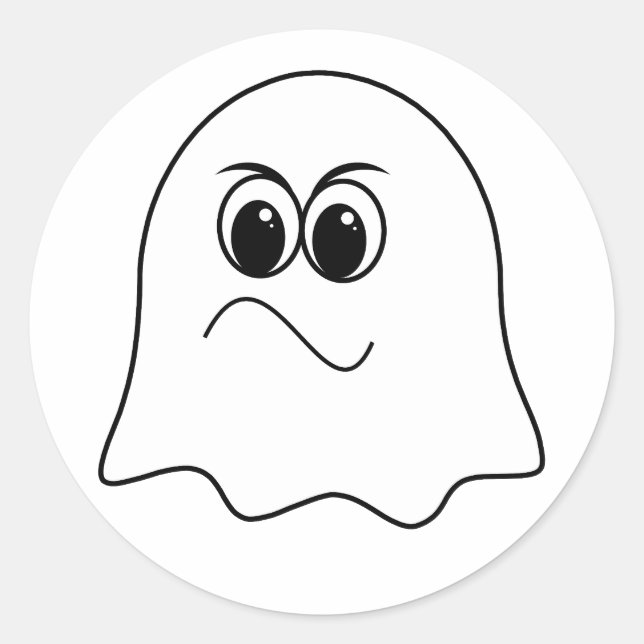 Pegatina Redonda ¡Graciosa emoji Fantasma! (Anverso)