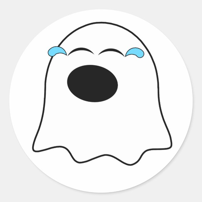 Pegatina Redonda ¡Graciosa emoji Fantasma! (Anverso)