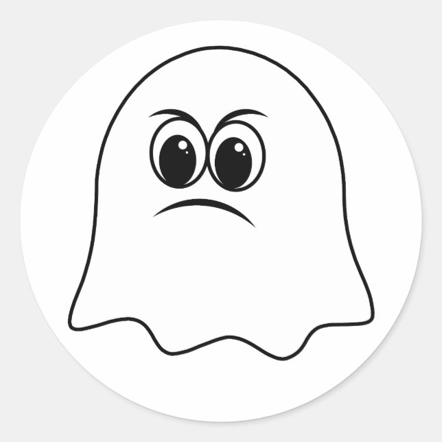 Pegatina Redonda ¡Graciosa emoji Fantasma! (Anverso)