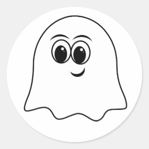 Pegatina Redonda ¡Graciosa emoji Fantasma!