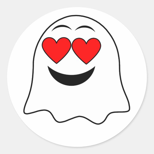 Pegatina Redonda ¡Graciosa emoji Fantasma! (Anverso)