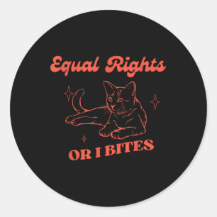 Pegatina Redonda Graciosa Gato Feminista Igualitario O Yo Morbo Igu
