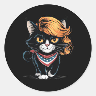 Pegatina Redonda Graciosa Gente Sin Hijos Con Voto De Trump Hair Ka
