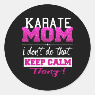 Pegatina Redonda Graciosa Karate Mom T Shirt Mejor Madre