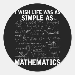 Pegatina Redonda Graciosa matemática matemática nerviosa