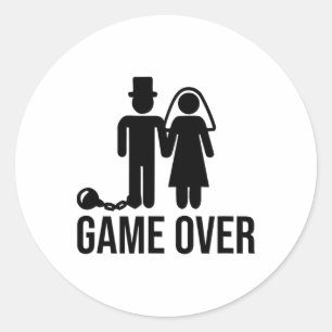 Pegatina Redonda Graciosa novia Groom Boda Bachelor Bachelorette Pa