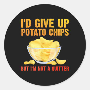 Pegatina Redonda Graciosa Patata Chips Arte Para Hombres Mujeres Bo